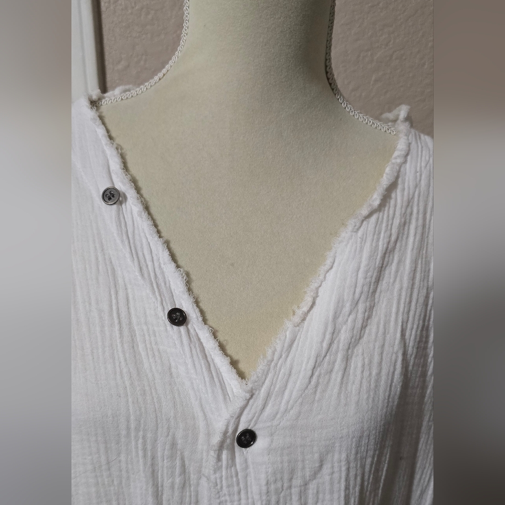 White Button-Down Tunic Dress - image 3
